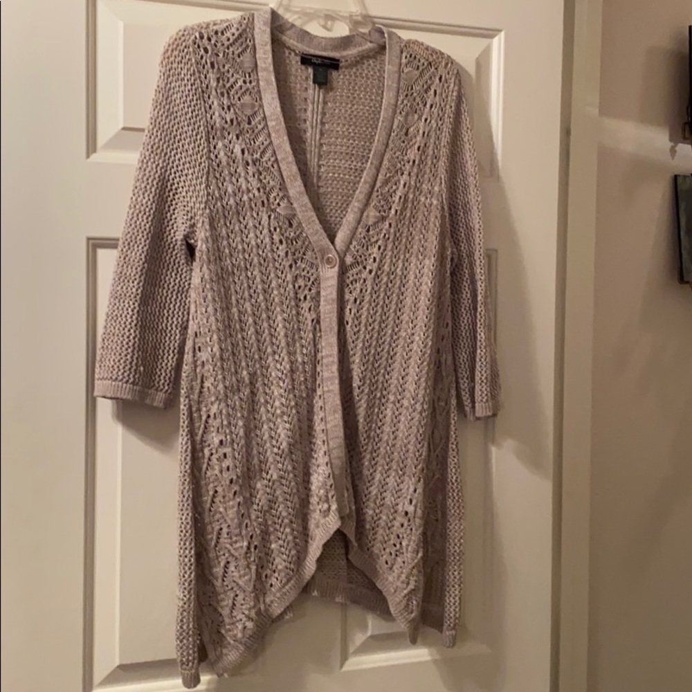 Open Weave 3/4 Length Sleeved Cardigan